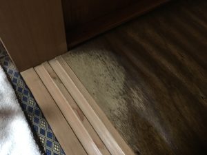 押入れのカビ取り後乾燥部分