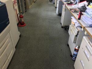 重汚染のカーペットの清掃後